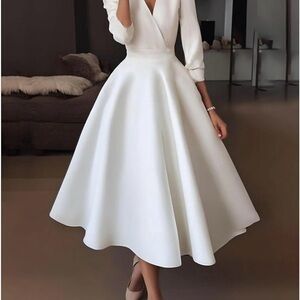 Elegant White Midi Dress
